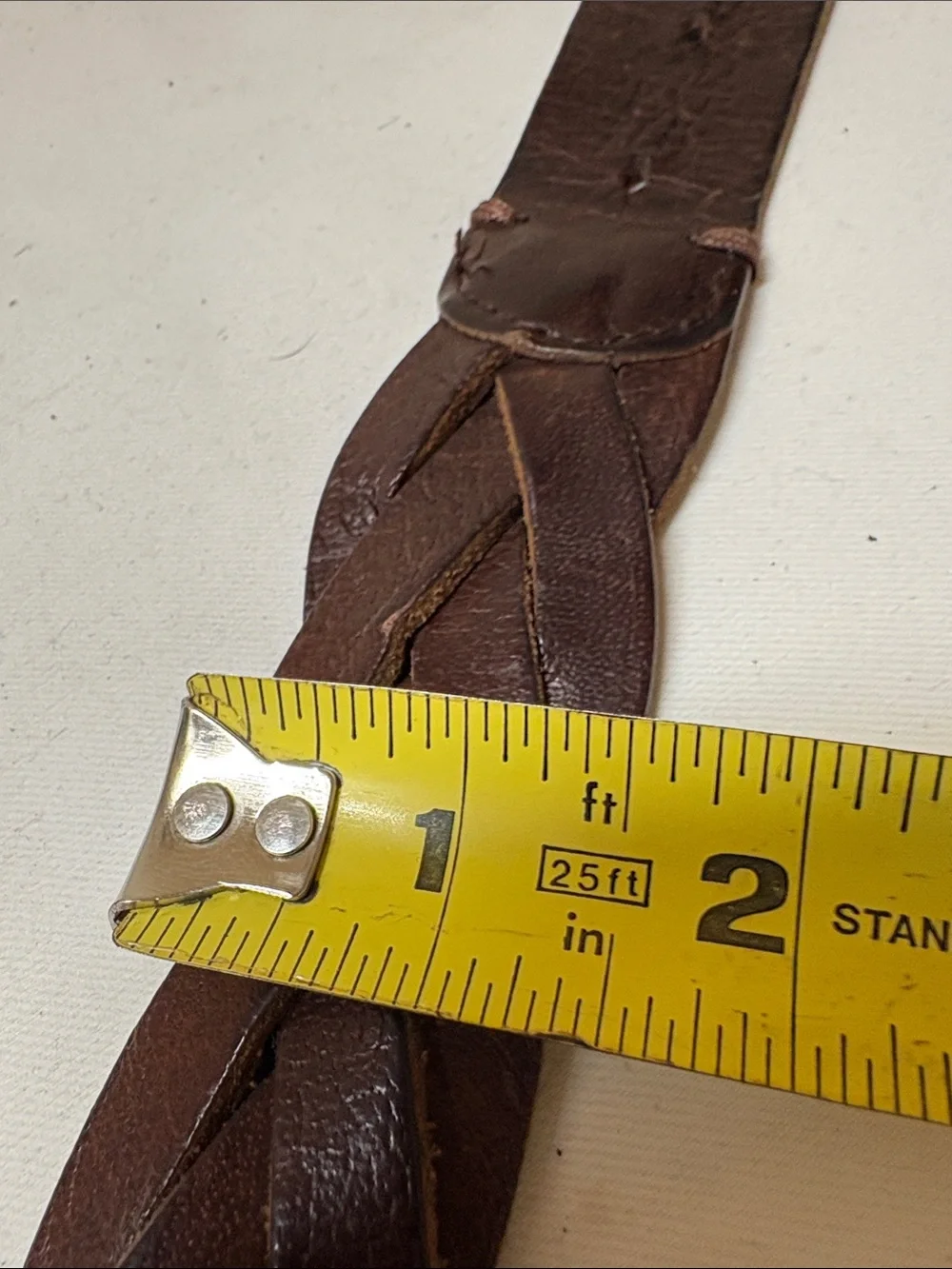 Hollister Brown Braided Leather Belt Size XS/S